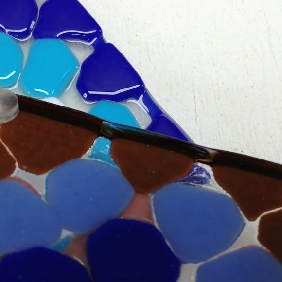 Fused Glass Granny Square Coasters, Set of 2 - Picture 5 of 5